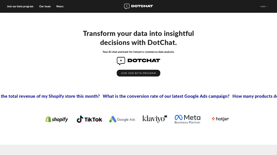 Empower Ecommerce Business with DotChat's Intuitive Data Analysis