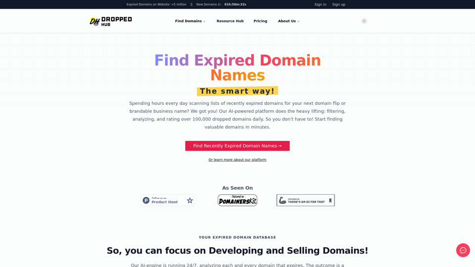 Find Expired Domains Names screenshot
