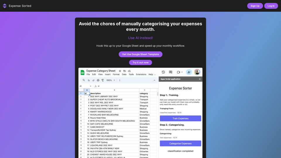 Expense Sorted screenshot