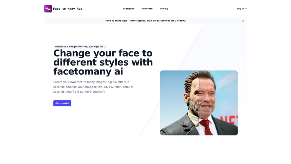 Face To Many | freemium generate multiple styles for your image