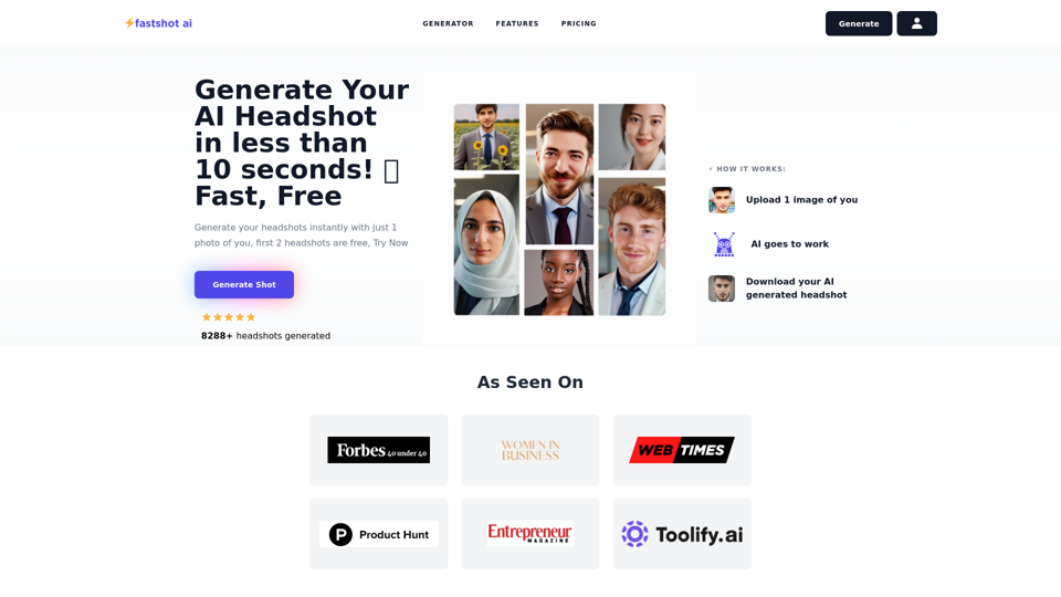 FastShot AI - Fast & Free Headshot Generator