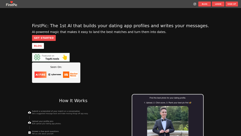 FirstPic: The 1st AI that builds your dating app profiles.