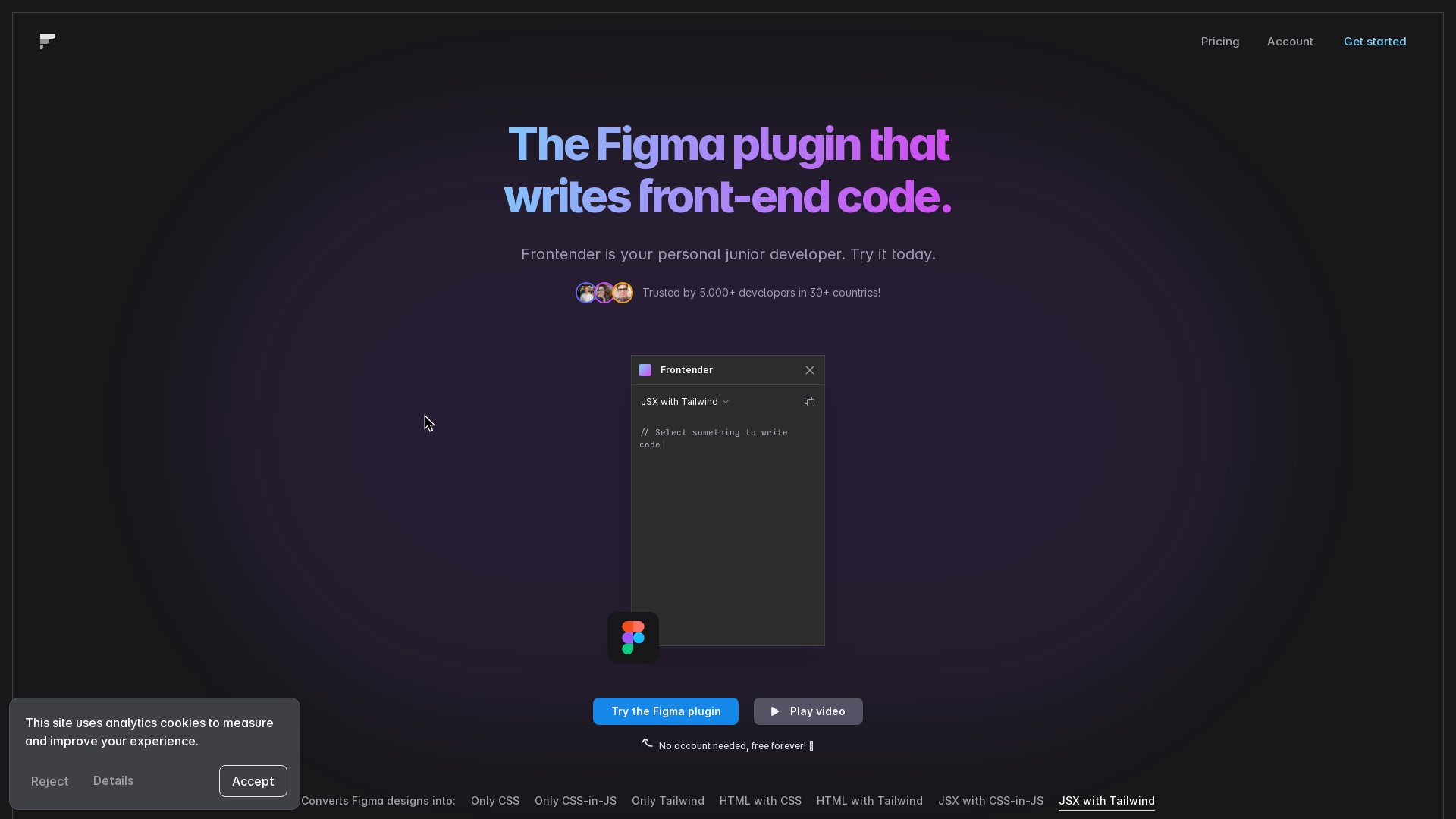Frontender screenshot