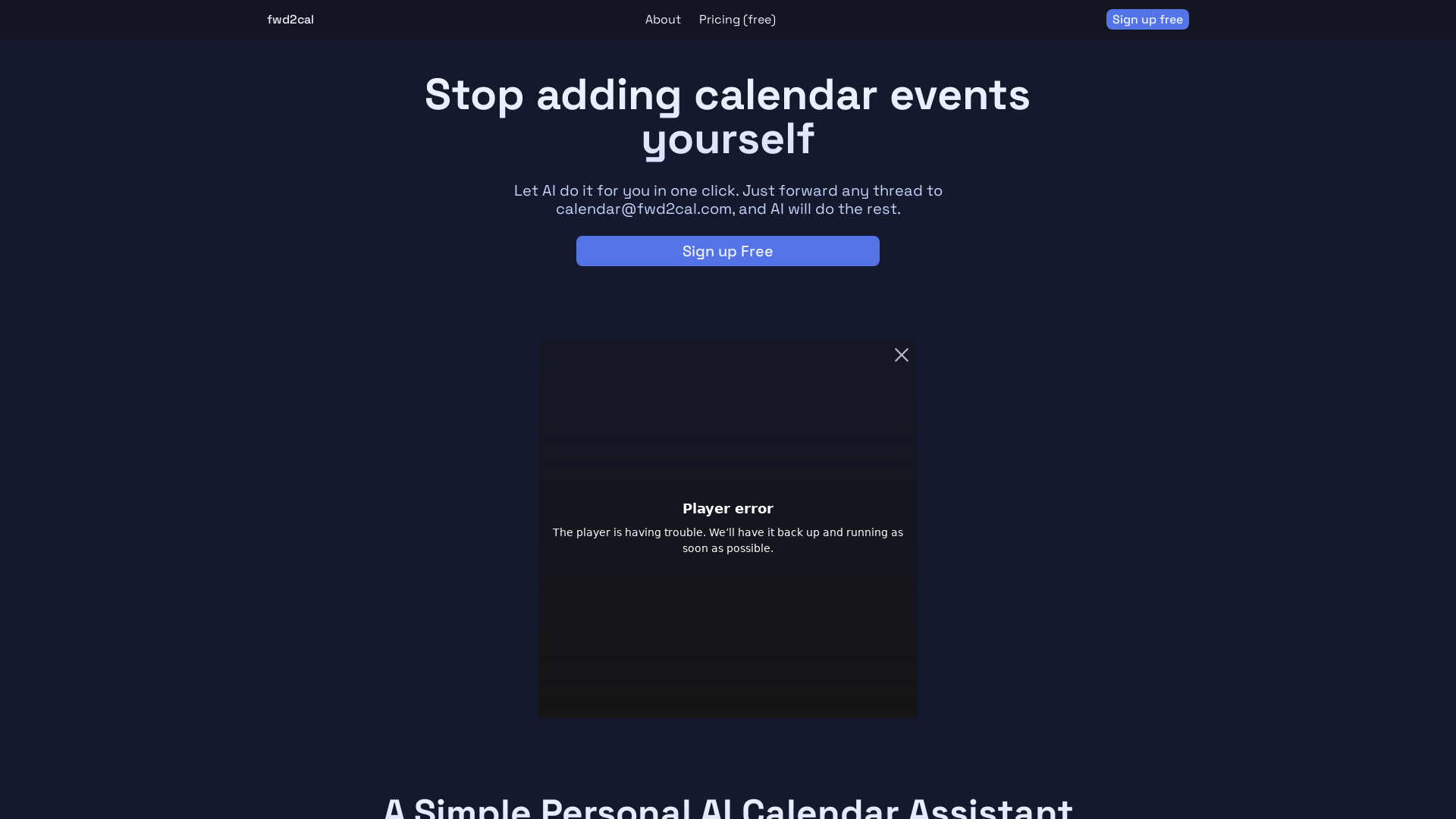 fwd2cal screenshot