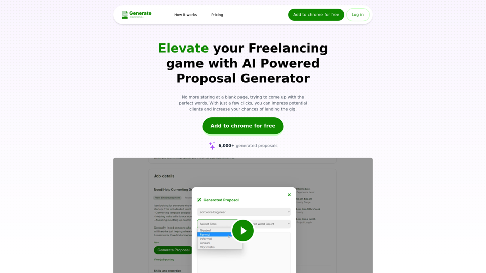 Generate Proposal screenshot