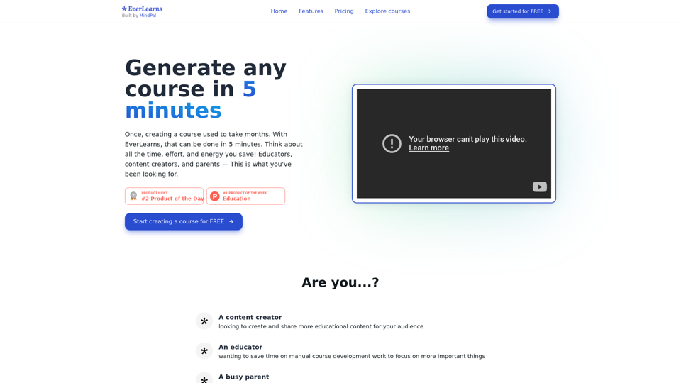 Create an Online Course with AI in 5 Minutes | EverLearns