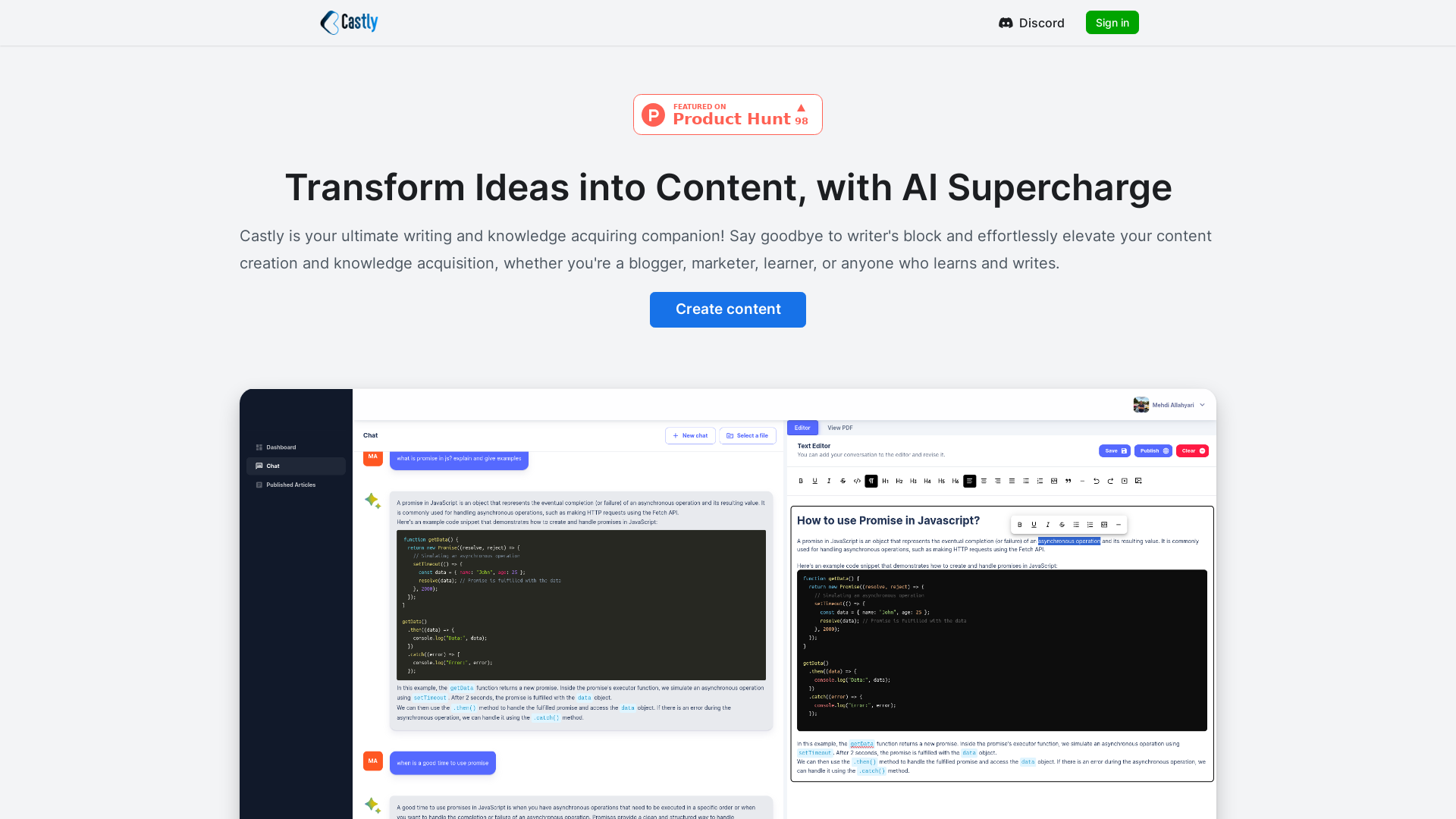 Create and share content with AI blazing fast