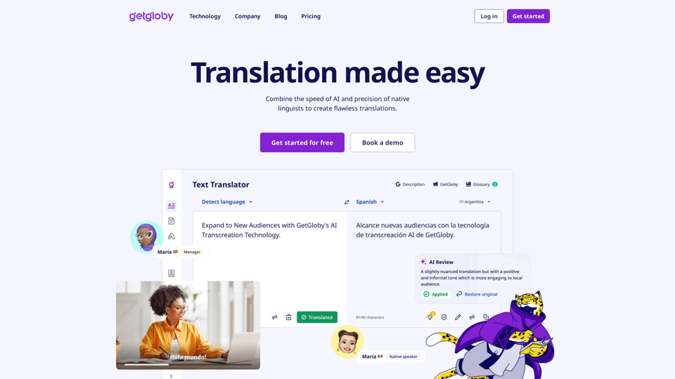 GetGloby: Advanced AI and Expert Human Translations