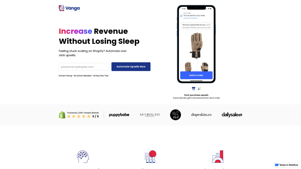 Vanga AI - Automate Upsells & Cross-Sells for Shopify