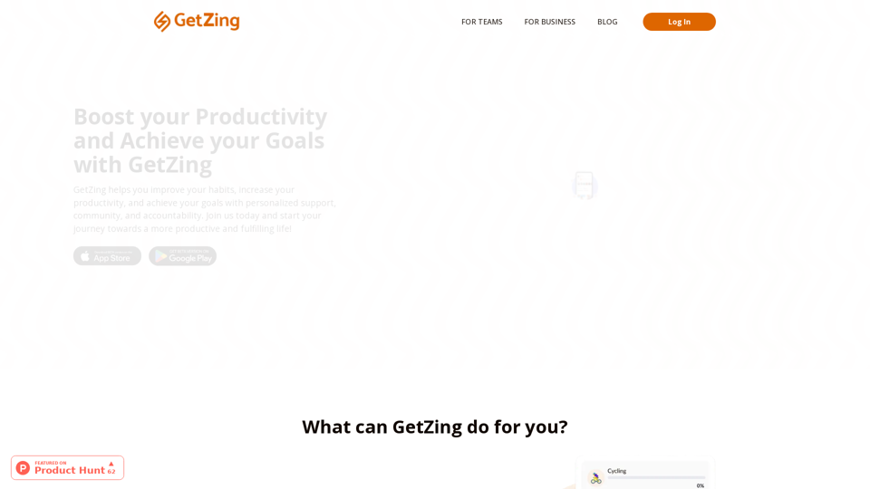 GetZing - Increase productivity, build better habits & achieve your goals