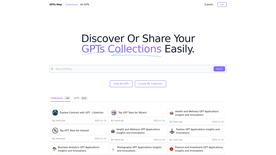 GPTs Map - Discover Or Share Your GPTs Collections Easily.