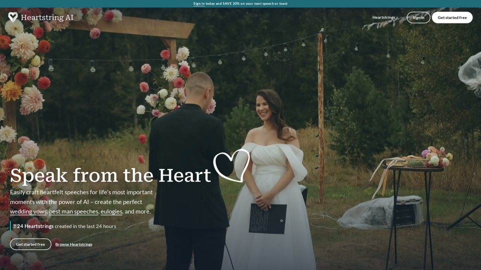 Heartstring AI: Craft Heartfelt Speeches with AI