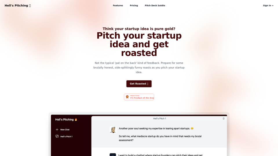 Hell's Pitching - Pitch your startup idea and get roasted