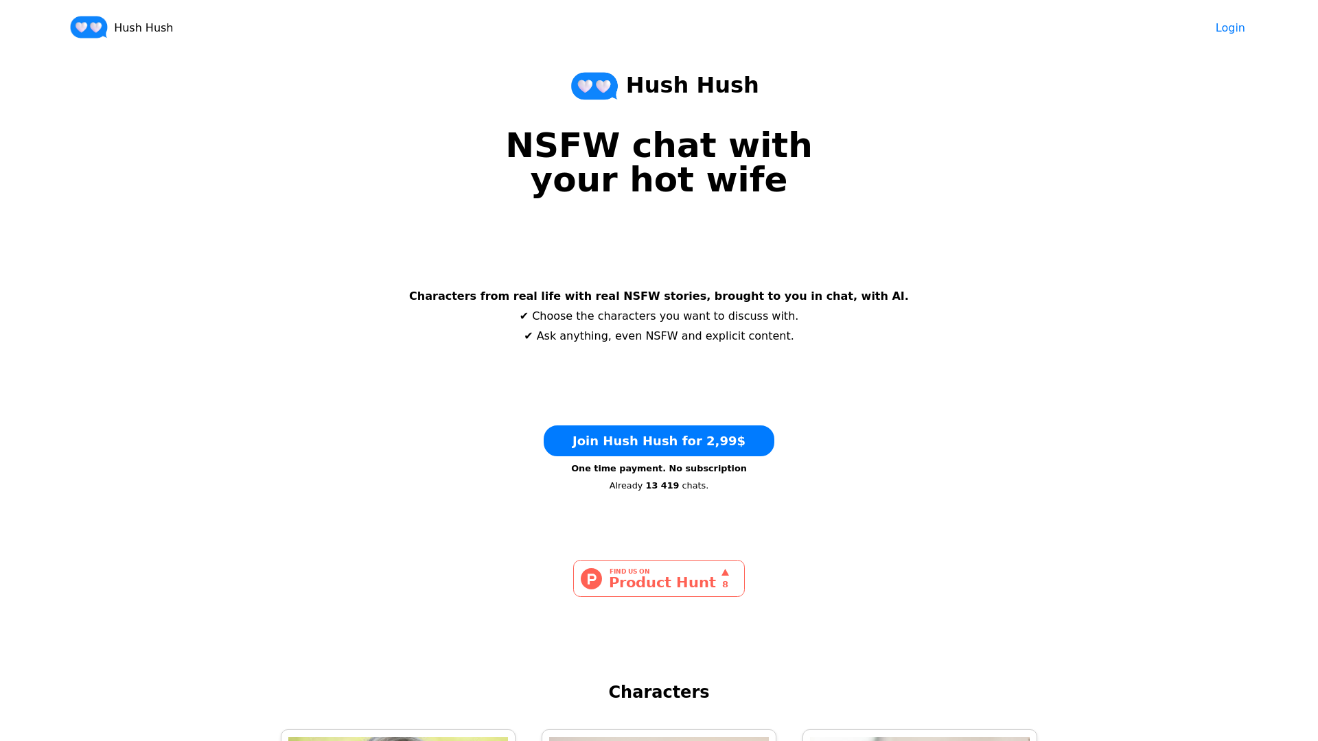 Hush Hush  : Real NSFW & porn AI Chatbot