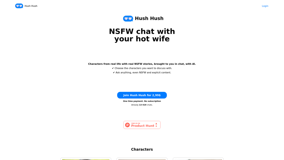 Hush Hush  : Real NSFW & porn AI Chatbot