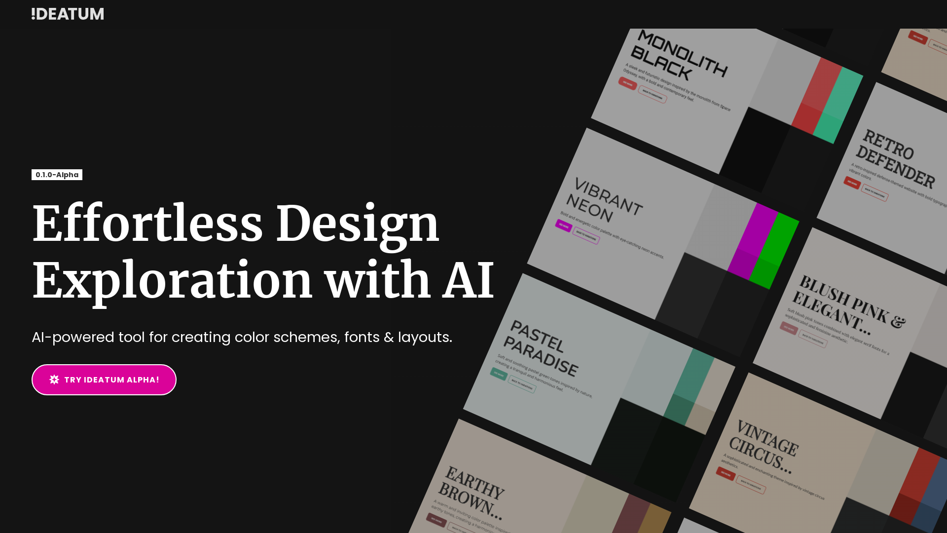 Generate Custom Color Schemes & Font Pairings screenshot