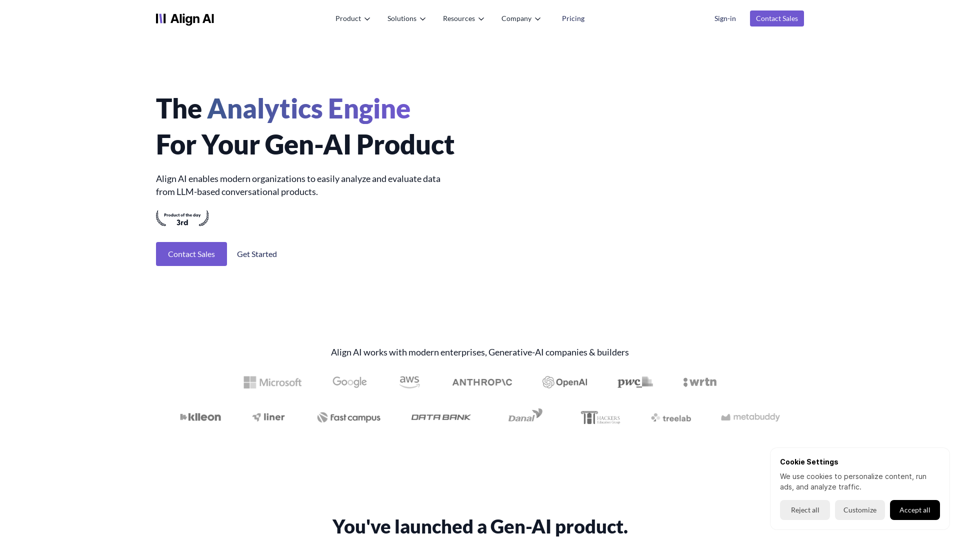 Align AI - The Analytics Engine For Your Gen-AI Product