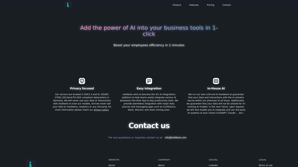 Intellexie — Connect your business tools with AI