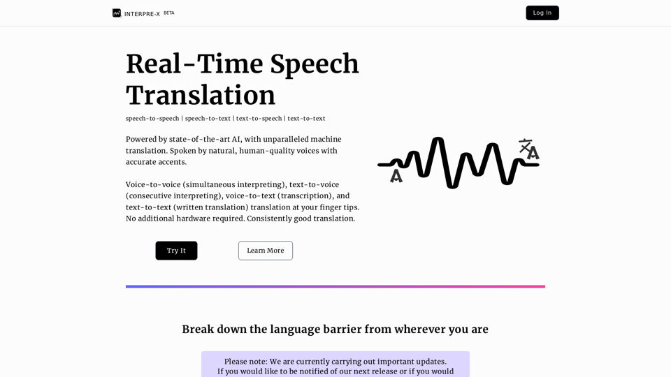 Interpre-X: Real-Time Speech Translation