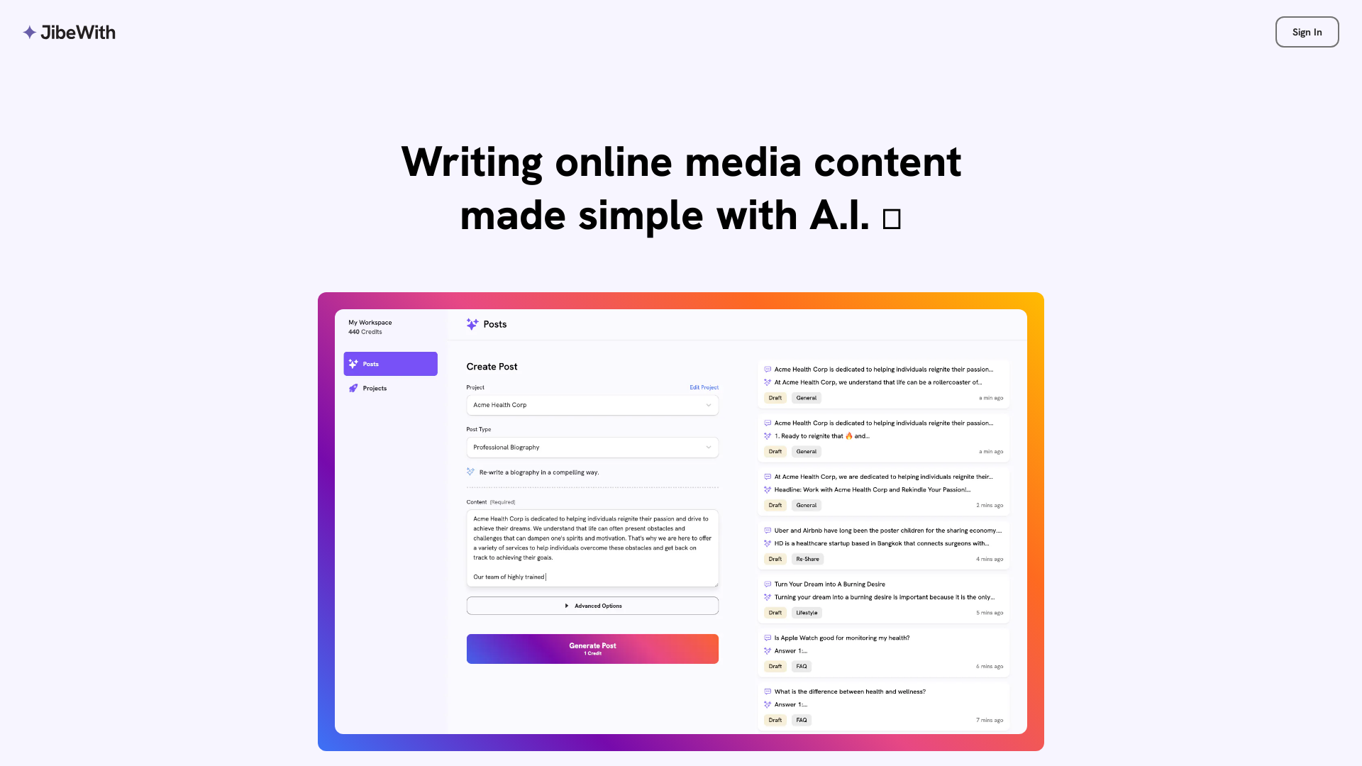Writing online media content made simple with A.I. 🤩