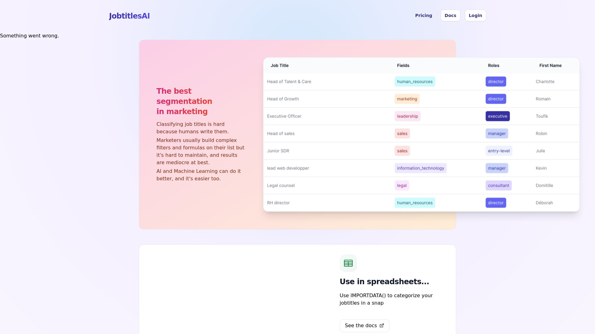 JobtitlesAI • Accurately classify any job title with AI.