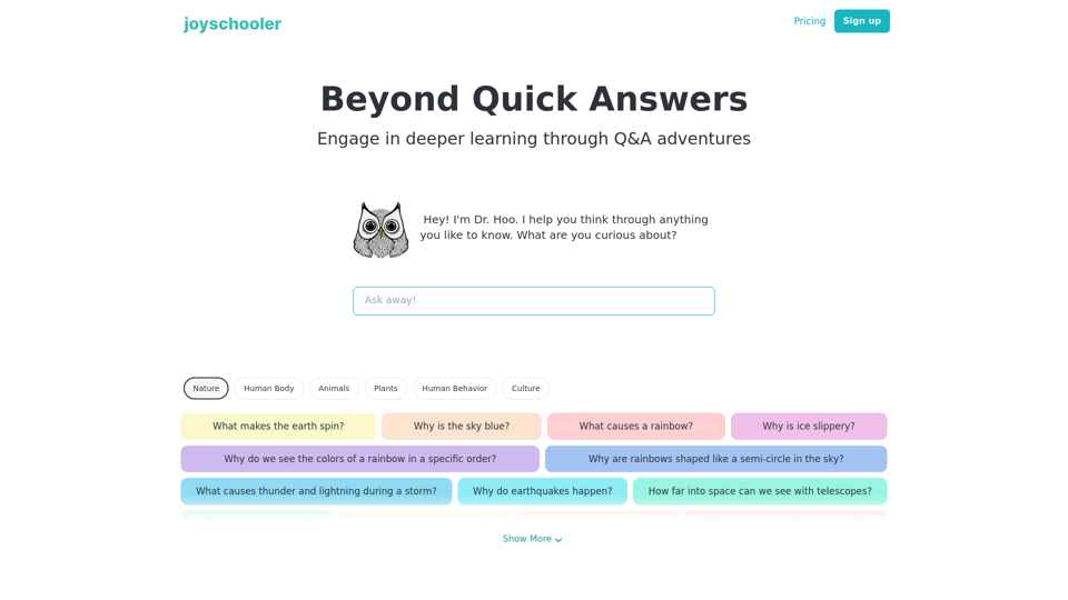 JoySchooler | Socratic AI Guide Helping Kids Engage in Deeper Learning