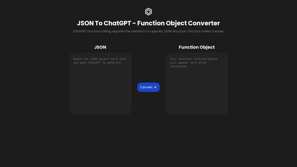 JSON To ChatGPT - Function Calling Object Converter