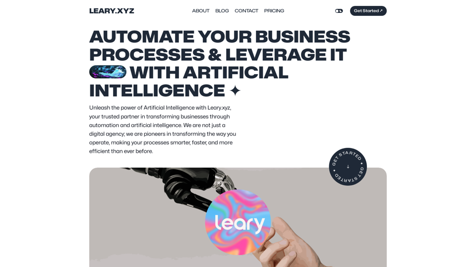 Leary.Xyz - Tether Your Business With an AI Engine!