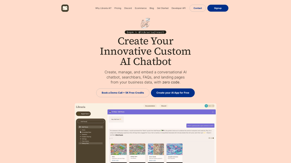 Libraria: Create Your Custom AI Chatbot