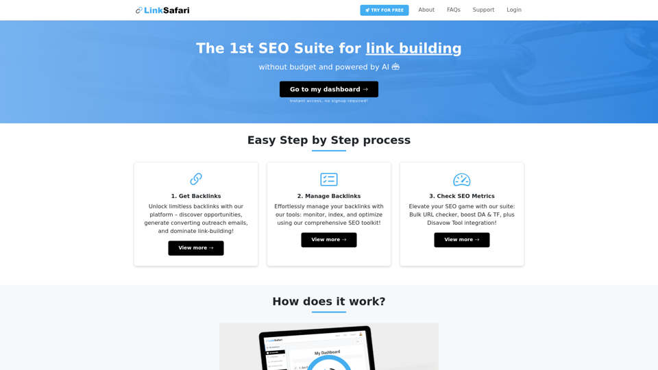 LinkSafari - AI-Powered SEO Suite for Link Building - Budget-Free