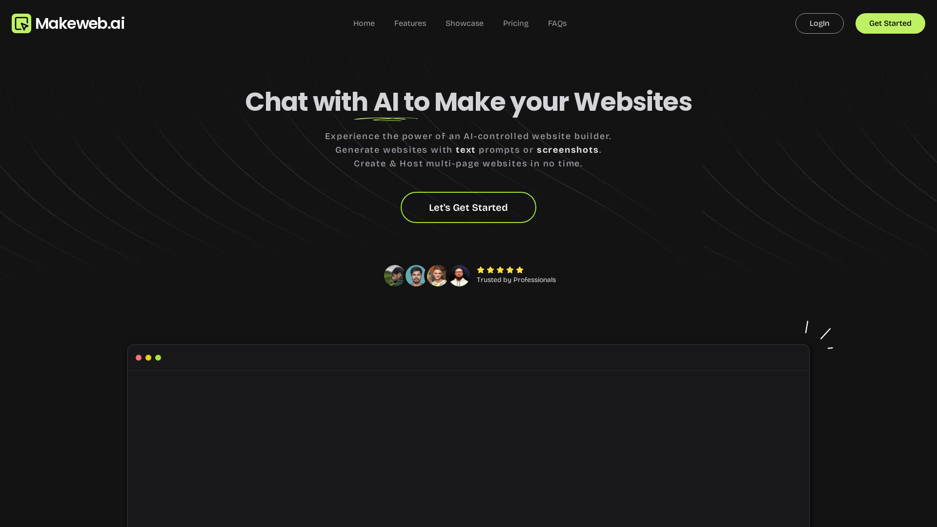Chat with AI to create your Websites