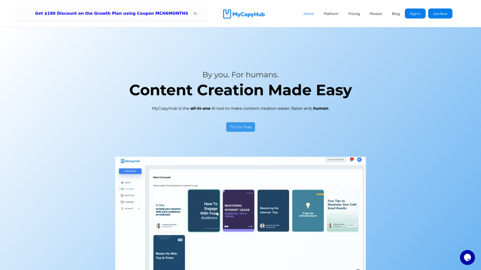 MyCopyHub - Content Creation Made Easy with AI