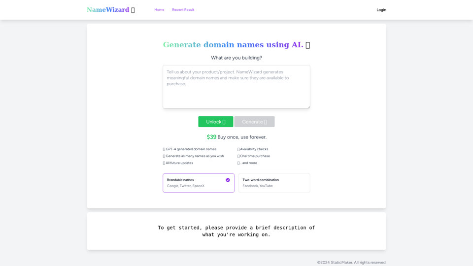 NameWizard screenshot