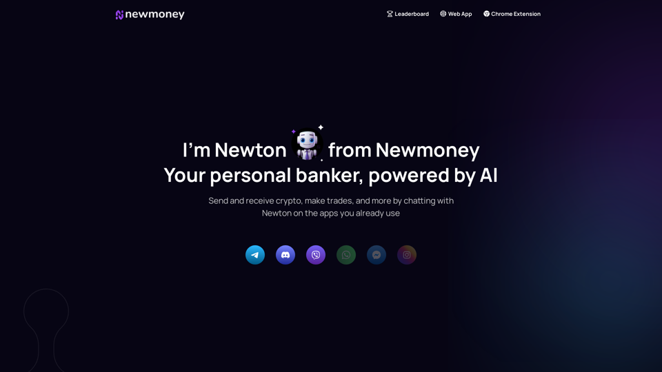 Newmoney.AI | A digital cash and crypto wallet, powered by AI