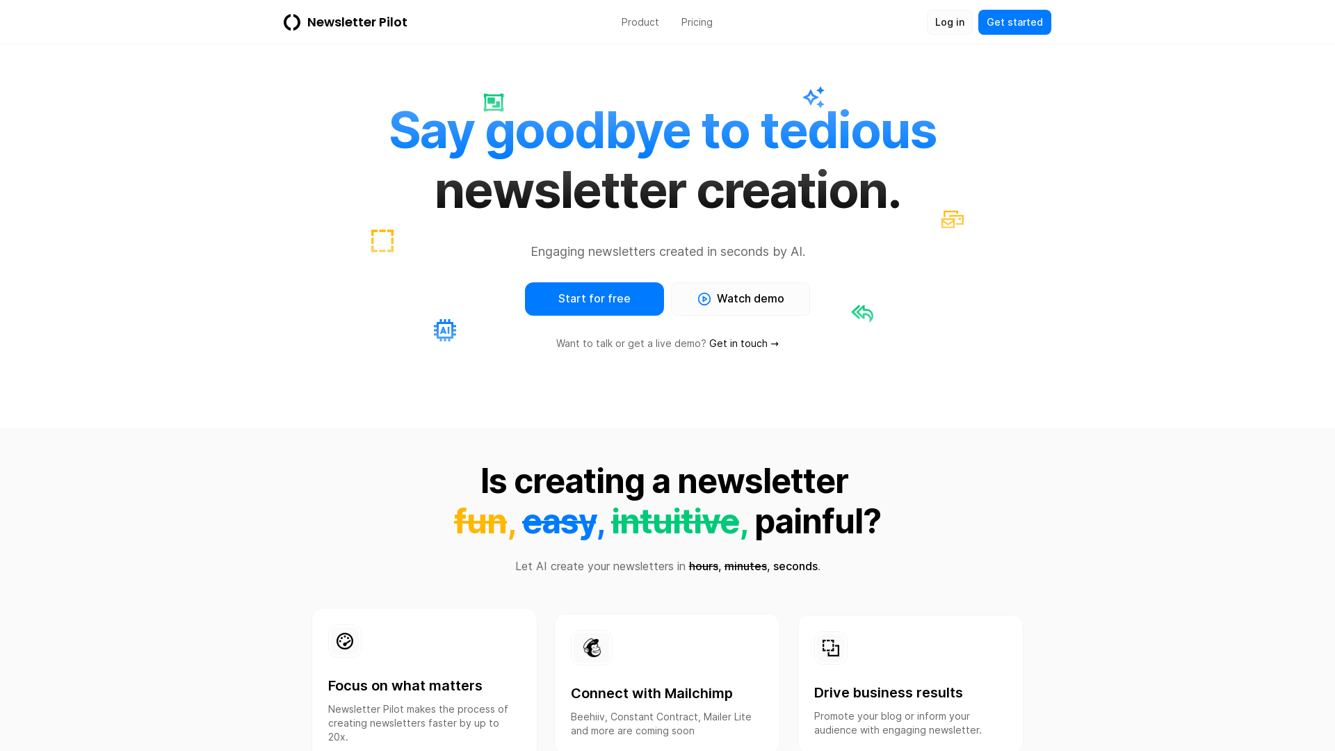 Newsletter Pilot screenshot
