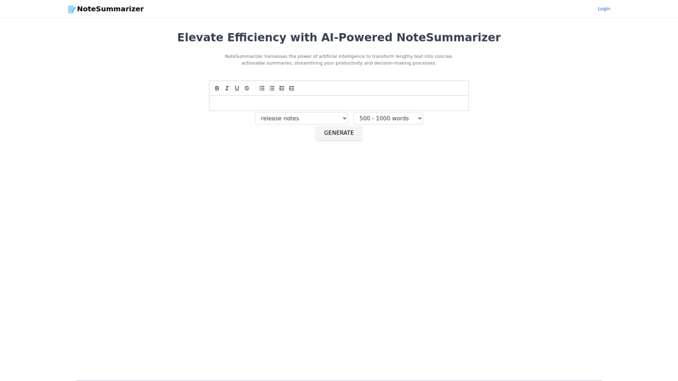 Elevate Efficiency with AI-Powered NoteSummarizer | Note Summarizer