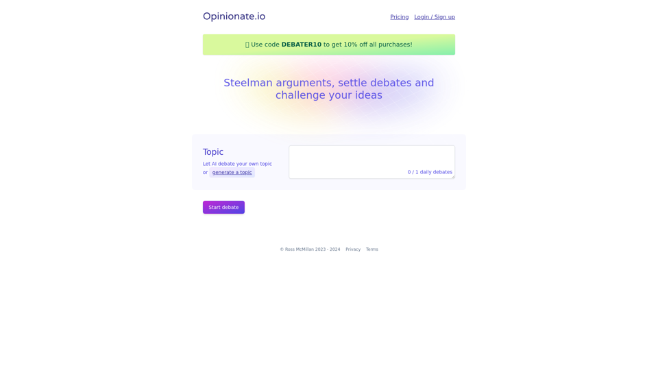 Opinionate: AI-Powered Steel Manning for Better Decision-Making and Stronger Arguments