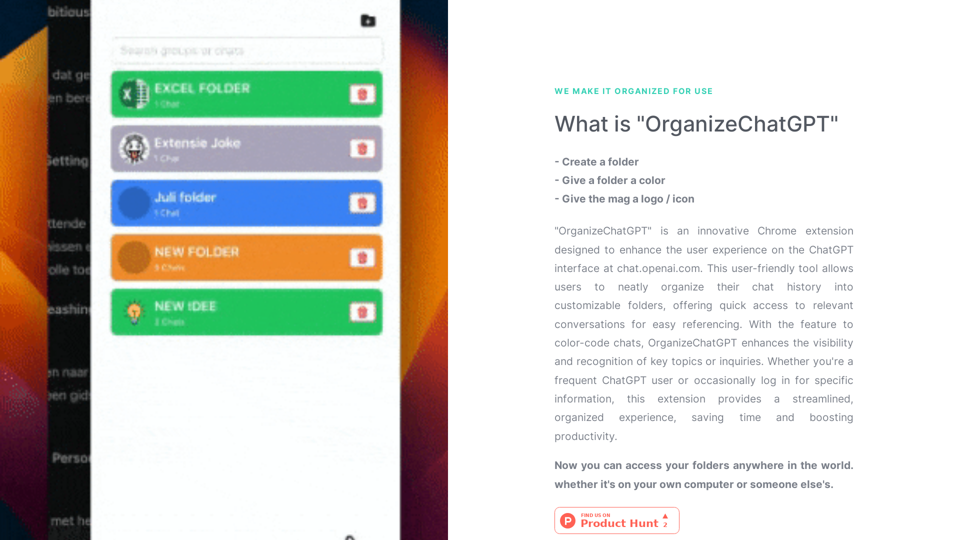 OrganizeChatgpt screenshot