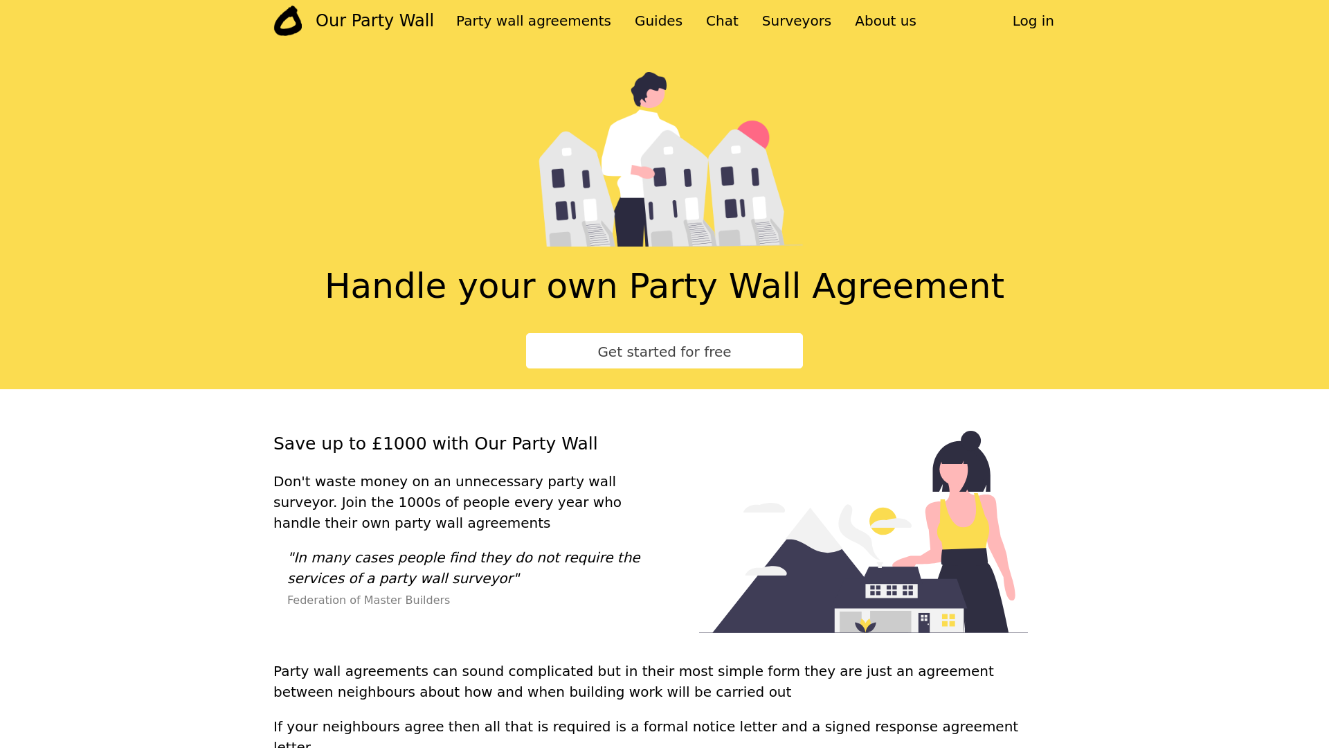 Party wall agreements screenshot