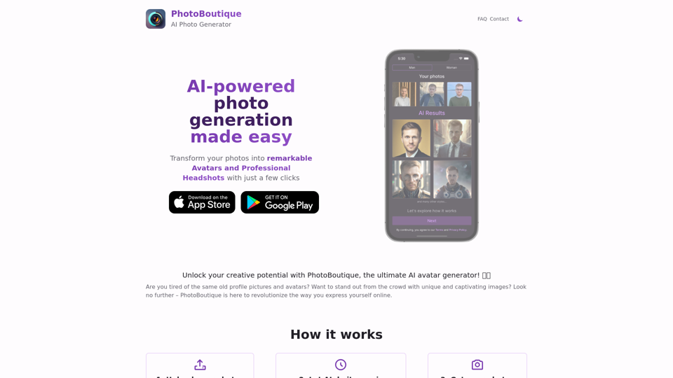 PhotoBoutique - AI Photo Generator