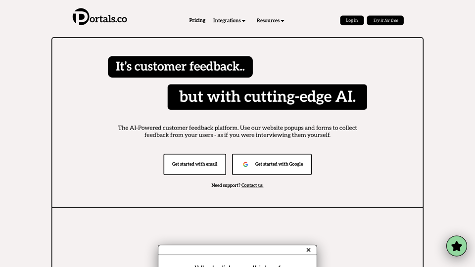 Portals.co - The AI-powered customer feedback platform