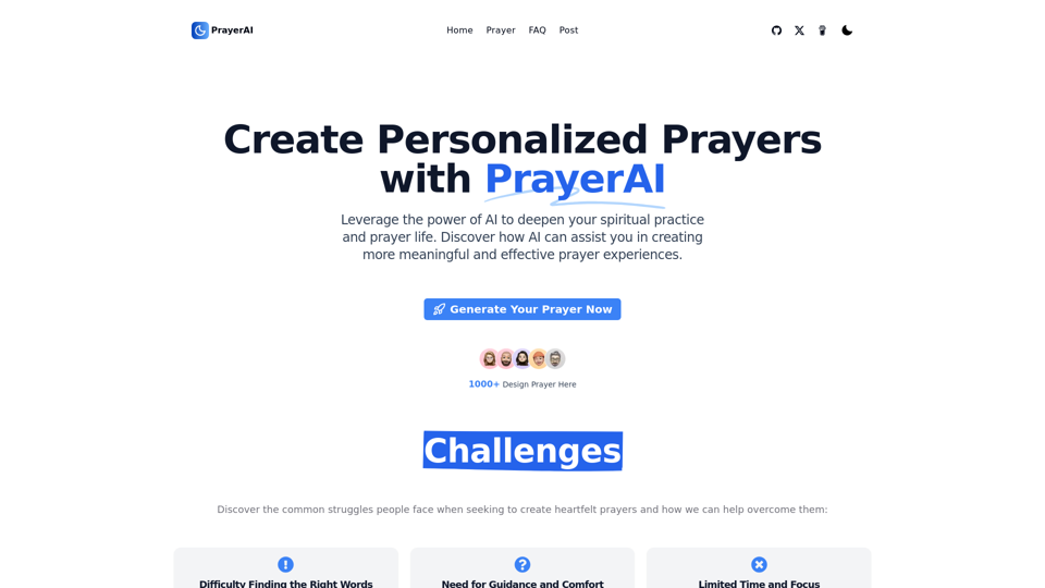 Create Personalized Prayers with PrayerAI