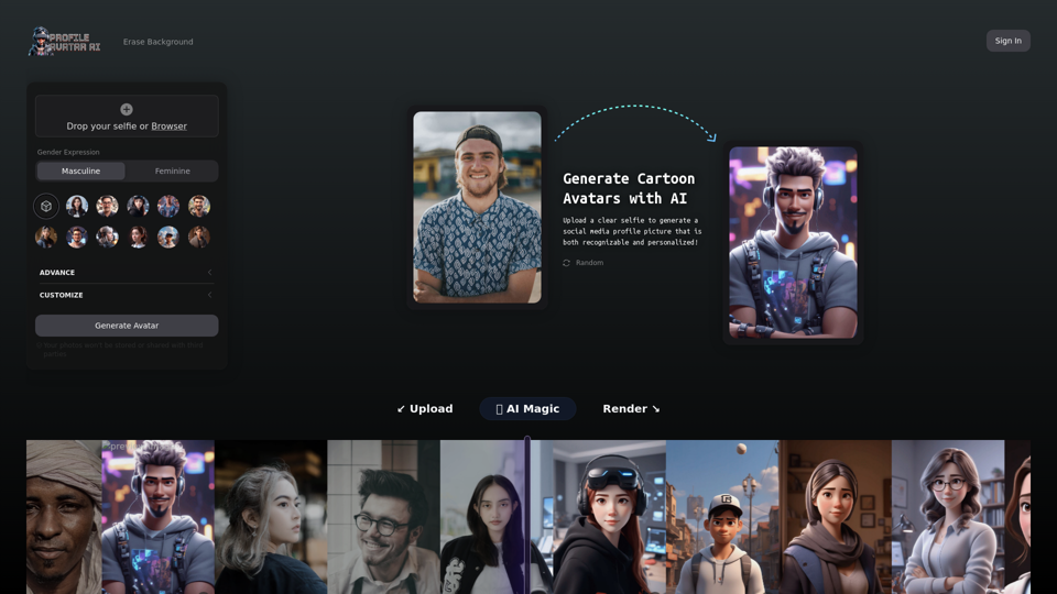 Profile Avatar AI - Create Cartoon Avatars and Emojis for Free