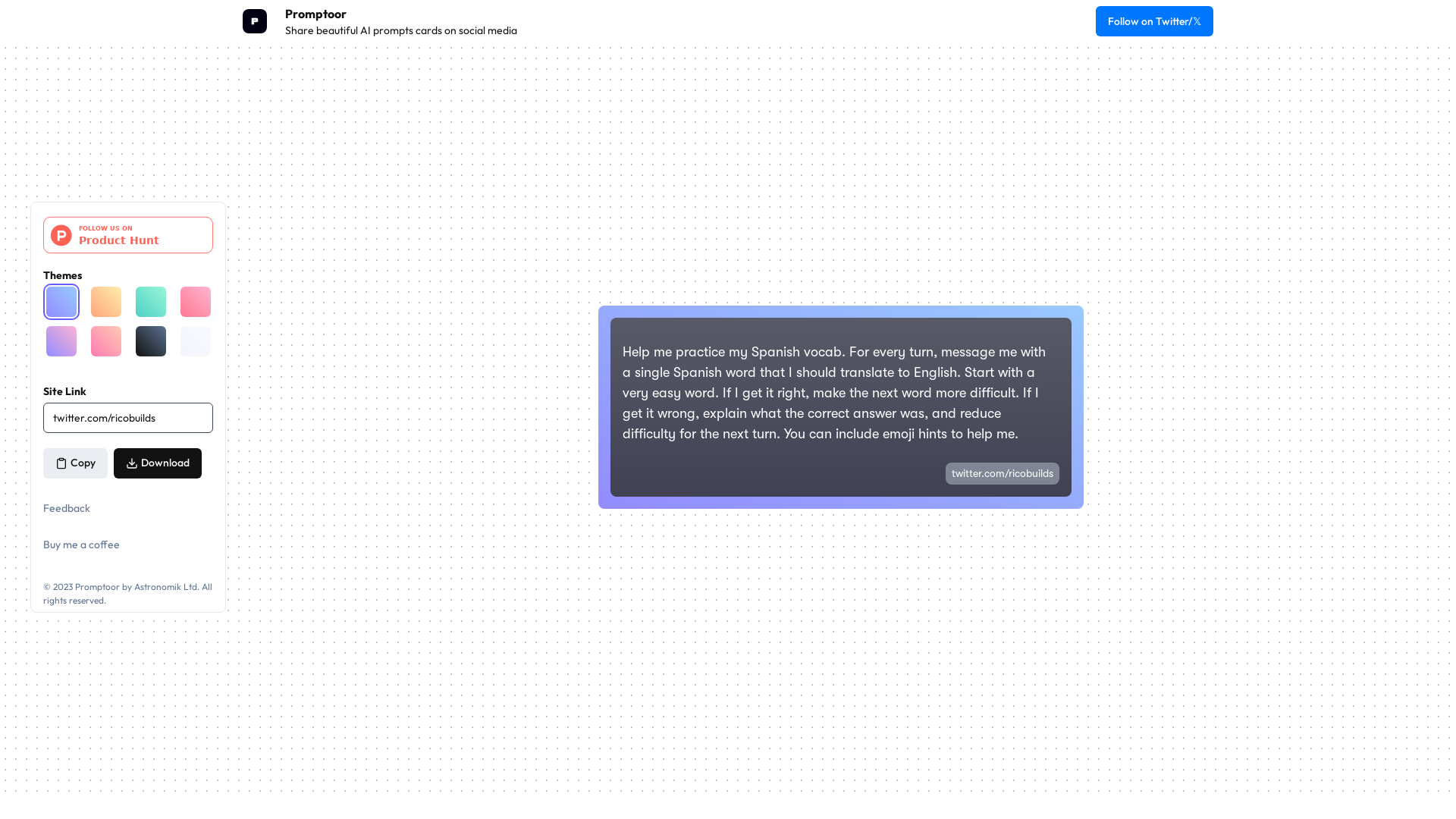 Promptoor － Create beautiful AI prompt cards for social media