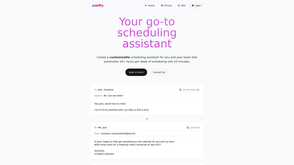 Parity – Your personal scheduling assistant