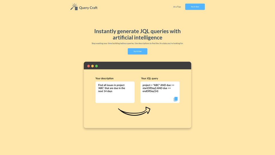 Query Craft | Generate JQL queries with artificial intelligence
