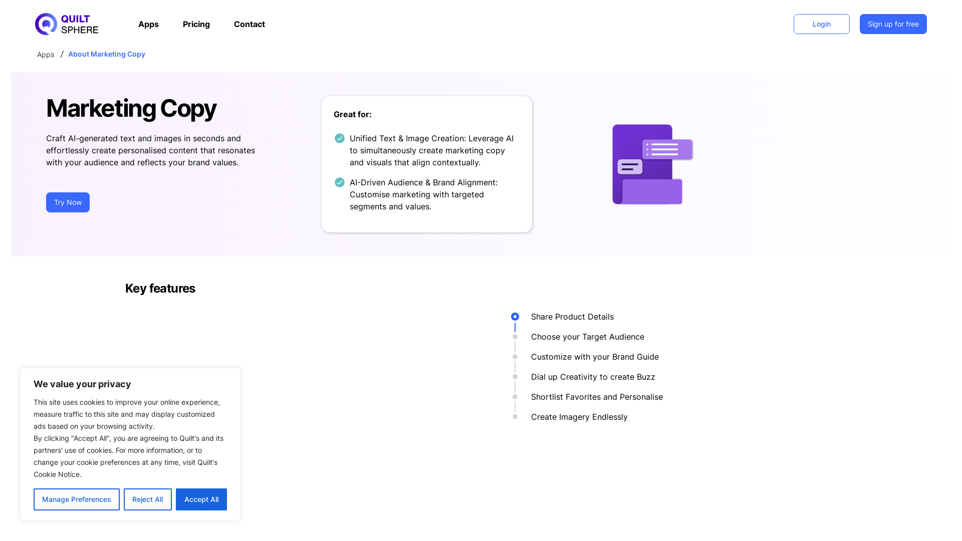 Marketing Copy App Info