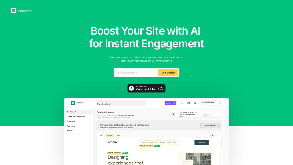 Rawuser - AI-Driven Website Optimization for Enhanced User Engagement