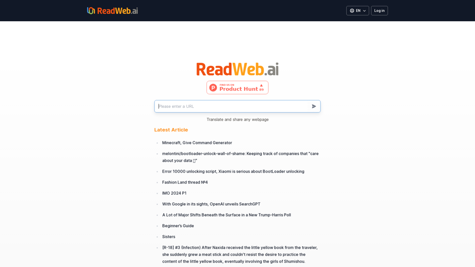 ReadWeb.ai : Free Instant Multi-Language Web Page Translation & Bilingual Viewing for Everyone