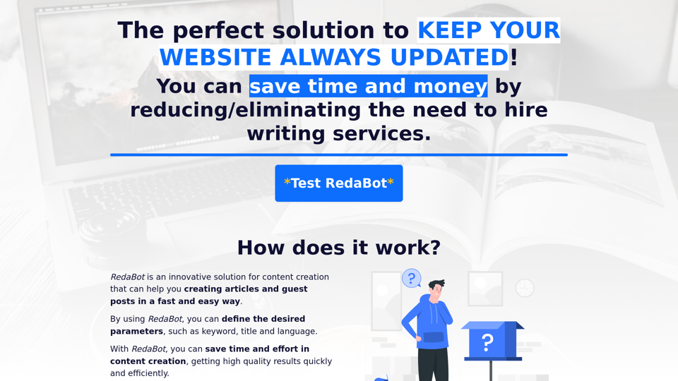 RedaBot - The Virtual Writer that will help you to create content for your website